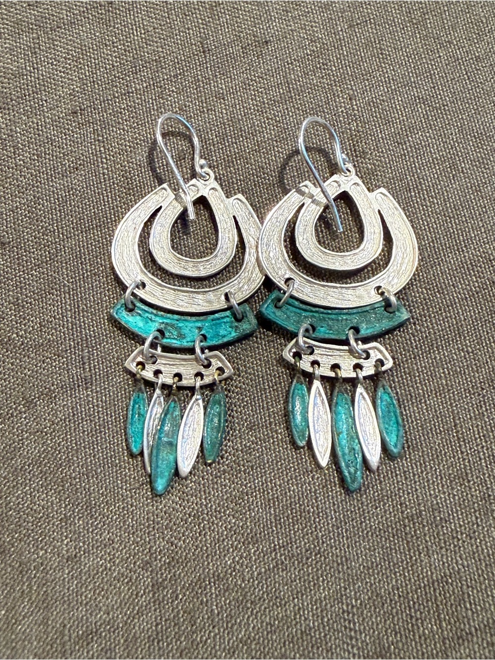 Silpada sterling Bohemian Teal and Silver Dangle Earrings - Women Jewelry - Picture 4 of 4